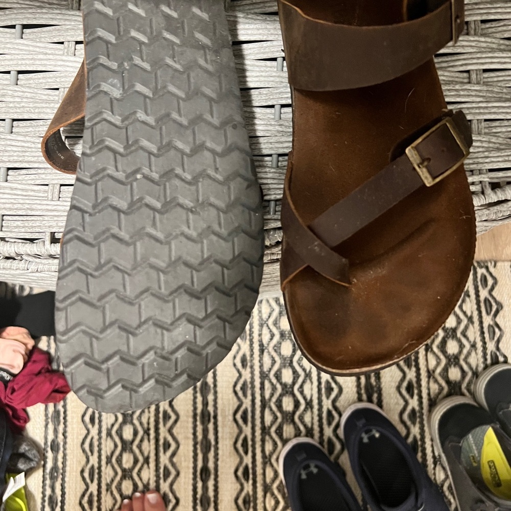 Brown leather sandals